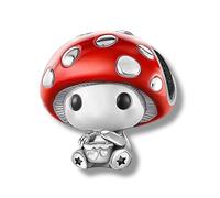 Streetculture Lucky Mushroom with Basket Charm 925 Silver Charm Bracelet Pendant Accessory Gift Sterling Silver, B/H/T ca.: 12 x 14 x 12 mm / Max.Band: 4.7 mm, Sterling Silver, No Gemstone