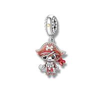 Streetculture Pirate Buccaneer Thief Sailor Robber Crook Charm 925 Silver Charm Bracelet Pendant Accessories Gift Idea Sterling Silver