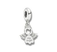 Streetculture Sterling Silver My Angel Charm - Angel with Wings and Cubic Zirconia - Symbol of Protection and Memory - Fits Charms Bracelets & Chains