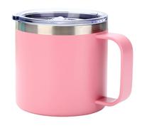 Streeterville Desk Mug - Coffee Cup Insulated in Steel | Multi-Use Glasses in Stainless Steel, 12 oz Coffee Cups with Handle Cover, Double Wall Mug for Life Quota
