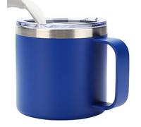 Streeterville Desk Mug - Coffee Cup Insulated in Steel | Multi-Use Glasses in Stainless Steel, 12 oz Coffee Cups with Handle Cover, Double Wall Mug for Life Quota