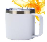 Streeterville Desk Mug - Coffee Cup Insulated in Steel | Multi-Use Glasses in Stainless Steel, 12 oz Coffee Cups with Handle Cover, Double Wall Mug for Life Quota