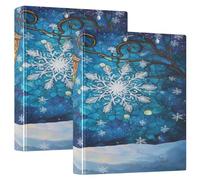 Streetlamp Snowflakes Stained Glass 1 and A Half Inch Binders Three-Ringing with Interior Pockets 1/2 Packs Office Binder 200 Sheets