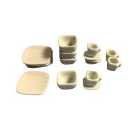 Streets Ahead White Square Crockery (16Pcs) For 12Th Scale Dolls House
