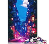 Streets of Neon Puzzle Difficult Challenge 100 Percent Recycled Cardboard Jigsaw Puzzle for Kids And Adults Age 12 Years Up 1000pcs (75x50cm)