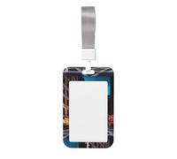 Streets of New York City Id Badge Holder with Detachable Neck Strap, Waterproof Vertical Name Card Holders, for Nurse Students Teachers Staff