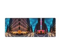 Streets of New York City Keyboard and Mouse Pad, Extra Large Desk Cover, Spill Resistance Mat for Smooth Tracking
