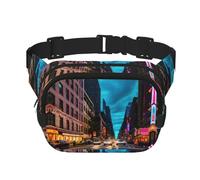 Streets of New York City print Fanny Pack Waist Packs with Extender for Men Women, Waist Bag Hip Pack with Zipper Pockets, Black, One Size