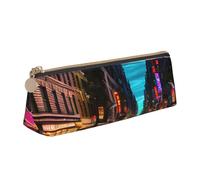 Streets of New York City Print PVC Coin Purse Money Bag Makeup Case Pencil Pouch Zipper stationery case Women Men, White, One Size, Simple