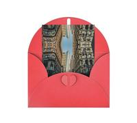 Streets Of New York City Printing Vertical Love Buckle Pearl Paper Holiday Greeting Card With Envelopes For Friends, Family