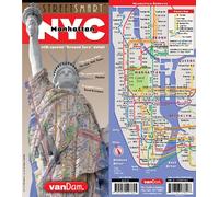 StreetSmart NYC Downtown Map by VanDam-Laminated city street map w/ sights hotels subway, 2019