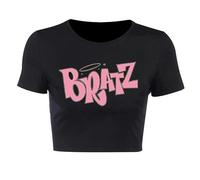 Streetwear 90s Summer New Y2k Women's Clothing Bratz Letter Printing Black Crop Tops O-Neck Vintage Casual Short Sleeve T-shirts-30288-M
