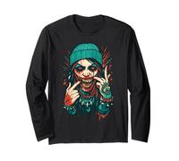Streetwear skull monster with bold graffiti lines Long Sleeve T-Shirt