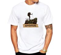 Streetwear T Shirt Climbing Mountaineering Adventure Motion Graphic T-Shirt White M