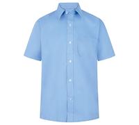 STREETWISE CLOTHING QUALITY CASUAL WEAR Boys School Shirt Short Sleeve - Pack of 2 Non Iron Regular Fit Kids Formal Uniform Button Down Easy Care Comfort UK Size - M, Light Blue