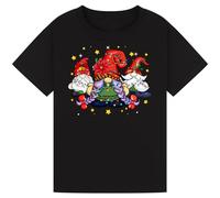 STREETWISE CLOTHING QUALITY CASUAL WEAR Christmas Gnome T-Shirt - Adorable Gnome Family with Christmas Lights | Fun Gift for Family & Friends | Cute Xmas Gnome Graphic Tee Black L