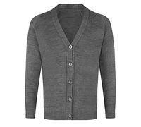 STREETWISE CLOTHING QUALITY CASUAL WEAR Girls School Knitted Cardigan Uniform - Sweatshirt Schoolwear Shirts Crew Long Sleeve Top Button Front Pullover Cotton Rich Cardigan - Age 15-16 Years, Grey