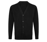STREETWISE CLOTHING QUALITY CASUAL WEAR Girls School Knitted Cardigan Uniform - Sweatshirt Schoolwear Shirts Crew Long Sleeve Top Button Front Pullover Cotton Rich Cardigan - Age 7-8 Years, Black