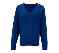 STREETWISE CLOTHING QUALITY CASUAL WEAR Girls V Neck Knitted School Jumper - Unisex Kids Boys Schoolwear Shirts Long Sleeve Jumper School Uniform - Age 9-10 Years, Royal Blue