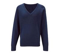STREETWISE CLOTHING QUALITY CASUAL WEAR Girls V Neck Knitted School Jumper - Unisex Kids Boys Schoolwear Shirts Long Sleeve Jumper School Uniform - Age 5-6 Years, Navy