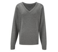 STREETWISE CLOTHING QUALITY CASUAL WEAR Girls V Neck Knitted School Jumper - Unisex Kids Boys Schoolwear Shirts Long Sleeve Jumper School Uniform - X-Large, Grey