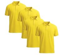 STREETWISE CLOTHING QUALITY CASUAL WEAR Pack of 4 Kids School Polo Shirts - Boys and Girls Short Sleeve 100% Cotton Plain Polo Neck T Shirt Ideal for PE and School Uniform - Age 3-4 Years, Yellow