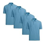 STREETWISE CLOTHING QUALITY CASUAL WEAR Pack of 4 Kids School Polo Shirts - Boys and Girls Short Sleeve 100% Cotton Plain Polo Neck T Shirt Ideal for PE and School Uniform - Age 3-4 Years, Blue