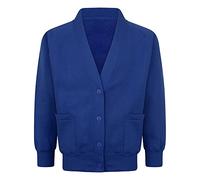 STREETWISE CLOTHING QUALITY CASUAL WEAR School Fleece Cardigan for Girls - Sweatshirt Uniform Schoolwear Shirts Crew Long Sleeve Top Button Front Pullover Cardigan - Age 3-4 Years, Royal Blue