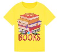 STREETWISE CLOTHING QUALITY CASUAL WEAR World Book Day Reading Enthusiast T-Shirt - Fun Family-Friendly Design for Kids, Boys, Girls, and Adults Yellow XXL