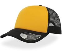 Streetwise Rapper Original Trucker Baseball Cap - Unstructured Front Panel with Mesh Fabric, Curved Visor, Foam Details, PVC Closure - 100% Polyester Construction Yellow/Black
