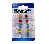 Streetwize | 10-Piece Low Profile Mini Fuse Set | 5A, 7.5A, 10A, 15A, 20A, 25A, 30A | SWFUS4