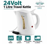 Streetwize - Universal Large Travel Kettle | 24V Portable Kettle | Cigarette Lighter Kettle | Camping | 1 Litre Kettle | Truck, Van Kettle | 3 Mugs Per Boil | SWK3