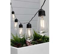 Gardenwize - 2 Metre 10 Piece Solar Powered Bright Bulb Garden String Lights, Pathway Lights - Decorative Garden Decorations No Running Costs (Filament Bulb)
