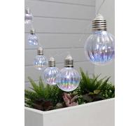 Gardenwize - 2 Metre 10 Piece Solar Powered Bright Bulb Garden String Lights, Pathway Lights - Decorative Garden Decorations No Running Costs (Iridescent Bulb)