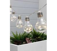 Gardenwize - 2 Metre 10 Piece Solar Powered Bright Bulb Garden String Lights, Pathway Lights - Decorative Garden Decorations No Running Costs (Micro Bulb)