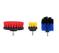 Streetwize - 3-Piece Scrub Brush Drill Set - Perfect for cleaning car wheels, tiles, marble, flooring, grout and ceramic surfaces.