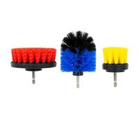 Streetwize - 3-Piece Scrub Brush Drill Set - Perfect for cleaning car wheels, tiles, marble, flooring, grout and ceramic surfaces.