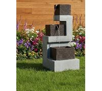 Streetwize Stacked Blocks Solar Fountain -Modern Architecture One Size Grey