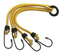 Streetwize - 4 Claw Spider Luggage Elastics Bungee Cords with Steel Hooks, Yellow, Security Travel Straps, Flexible, Vinyl Coated Hooks. Travel Accessories