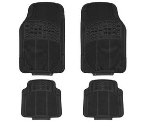 Streetwize 4-Piece Heavy-Duty & Trimmable Rubber Car Mat Set