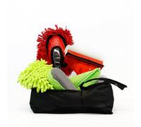 Streetwize 6 Pcs Car, Motorbike & Caravan Wash Cloth, Sponge, Squeegee & Mitt Cleaning Kit