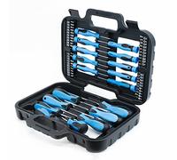 Streetwize Blue & Black 58pc Screwdriver and Bit Set in Tool Case - Slot Flat Pozi Phillips etc