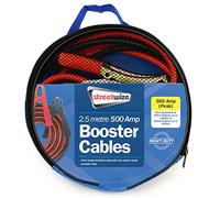 Streetwize - Colour Coded Heavy Duty Copper Booster Cables Car Jump Leads, Insulated Crocodile Clips - Car Van 4x4 Boat Caravan Motorhome (2.5M x 500 AMP)