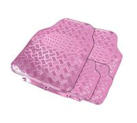 Streetwize Durable Checker Plate Rubber Car Floor Mat Set - PINK