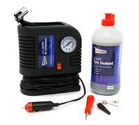 Streetwize - Emergency Tyre Puncture Repair Kit, Non-Corrosive Tyre Sealant, 150PSI Air Compressor w/Thumb Lock & Carry Case, Covers Breaches up to 6mm (SWCHEM48)