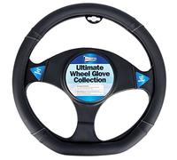 Streetwize - Flat Bottom Steering Wheel Glove, Black Leather - Extra Added Grip, Vehicle Protection - Car/Van/4X4 (SWWG20)