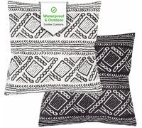 Gardenwize Pack of 2 Outdoor Scatter Cushions - Aztec Diamond Design Garden Furniture Cushions, Weather Resistant Decorative Pillows, Includes 2 Covers & 2 Cushion Inserts