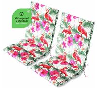 Outdoor Flamingo Full Length Seat Cushion Pair, none