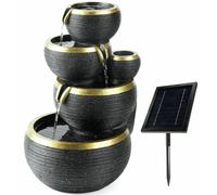 Streetwize Garden Solar Water Feature - Black And Gold
