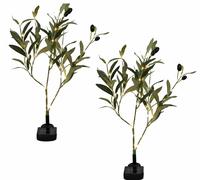 Streetwize Garden White Olive Tree Solar Lights - Pack of 2